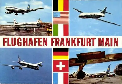 Ak Frankfurt am Main, Flughafen, Passagierflugzeuge Lufthansa