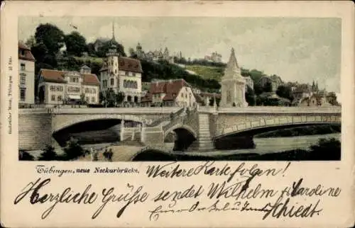 Ak Tübingen am Neckar, neue Neckarbrücke