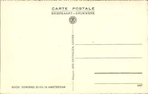 Ak Amsterdam Nordholland Niederlande, Euch. Congres 1924, Onder de H. Mis van den Kardinaal-legaat