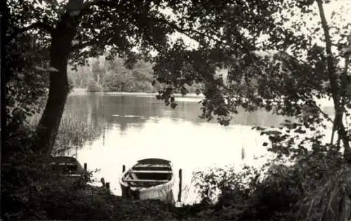 Ak Himmelpfort Fürstenberg an der Havel, See, Boot, Panorama