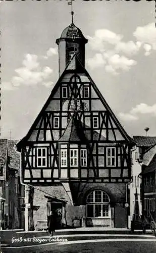 Ak Bergen Enkheim Frankfurt am Main, Trinkhalle, Inh. Michler, Fachwerk, Erker