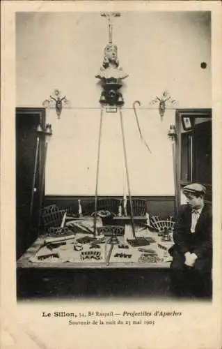 Ak Paris VI, Boulevard Raspail, Le Sillon, Apache-Projektile