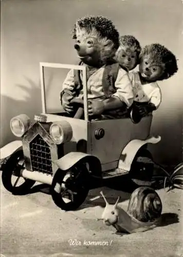 Ak Mecki der Igel, Wir kommen, Ausflug, Mecki mit Kindern, Schnecke