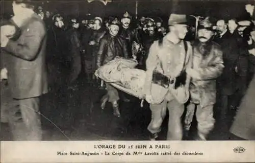 Ak Paris VIIIe Élysée, Place Saint Augustin, Der Sturm vom 15. Juni