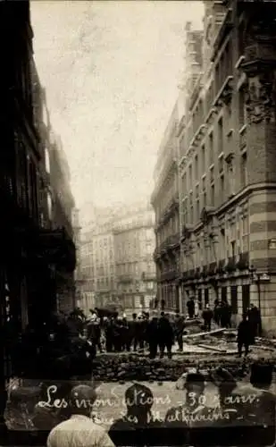 Foto Ak Paris VIII Élysée, Rue des Mathurins, Überschwemmung am 30. Januar 1910