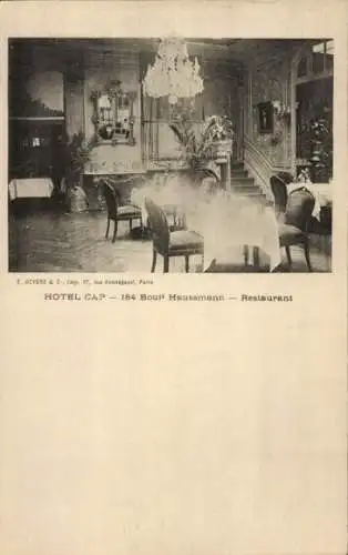 Ak Paris VIII Élysée, Boulevard Haussmann, Hotel Cap, Restaurant