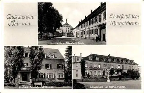 Ak Mingolsheim Bad Schönborn in Baden, Stift Kislau, Kurhaus, Sanatorium St. Rochusbrunnen