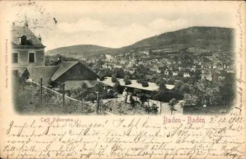 Ak Baden Baden am Schwarzwald, Cafe Panorama