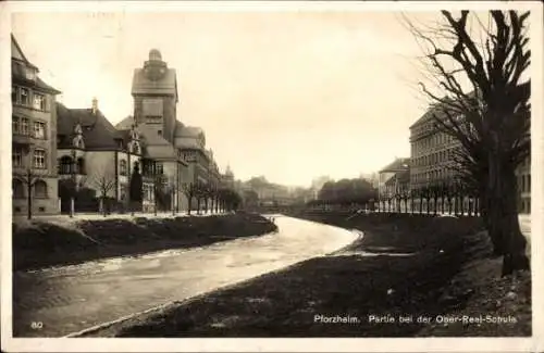 Ak Pforzheim im Schwarzwald, Ober-Real-Schule