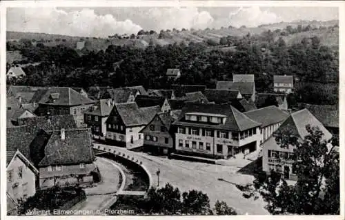 Ak Ellmendingen Keltern in Baden, Teilansicht