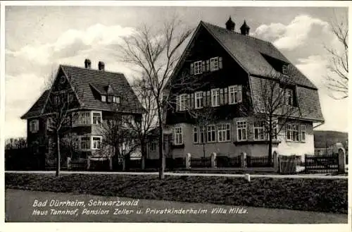 Ak Bad Dürrheim im Schwarzwald, Haus Tannhof, Pension Zeller, Privatkinderheim Villa Hilda