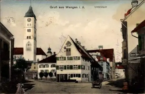 Ak Wangen im Allgäu, Unterstadt, Turm