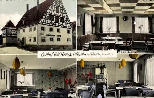 Ak Altheim bei Riedlingen an der Donau Württemberg, Gasthof Cafe Kreuz, Gastraum, Cafe