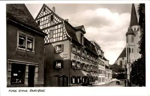 Ak Radolfzell am Bodensee, Hotel Krone von M. Schmid, Geschäft Joseph Bauer