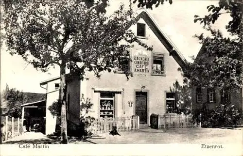 Ak Etzenrot Waldbronn im Schwarzwald, Bäckerei Konditorei Café A. Martin