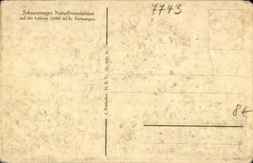 Ak Furtwangen im Schwarzwald, Leitwies, Schwenninger Naturfreundehaus