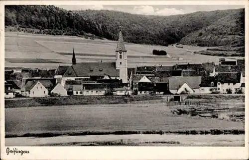 Ak Geisingen in Baden, Totalansicht, Kirche