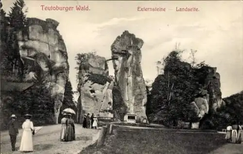 Ak Horn Bad Meinberg im Teutoburger Wald Westfalen, Externsteine, Landseite