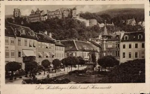 Ak Heidelberg am Neckar, Schloss, Kornmarkt