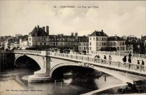 Ak Compiègne Oise, Pont sur l'Oise