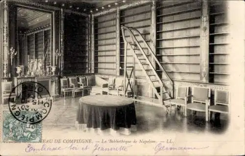 Ak Compiègne Oise, Schloss, Bibliotheque de Napoleon