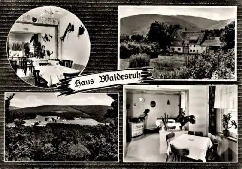 Ak Bontkirchen Brilon im Sauerland, Huckeshohl, Haus Waldesruh, Speiseraum, Panorama