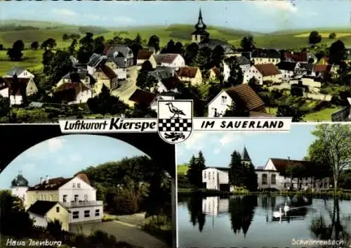Ak Kierspe Sauerland, Teilansicht, Haus Isenburg, Schnörrenbach