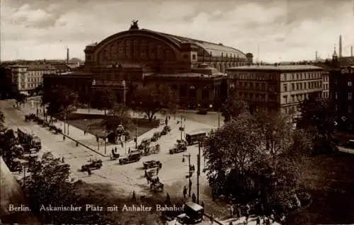 Ak Berlin Kreuzberg, Askanischer Platz mit Anhalter Bahnhof