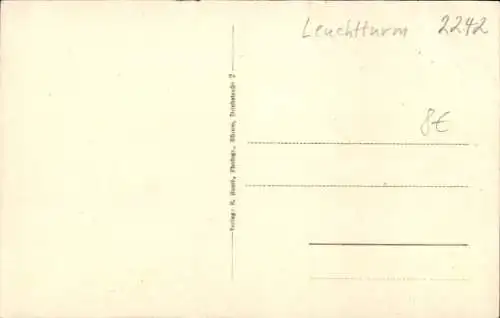 Ak Nordseebad Büsum, Seeseite, Leuchtturm, Segelboot