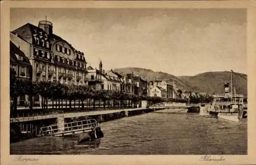 Ak Boppard am Rhein, Rheinufer, Promenade, Anleger, Schiff