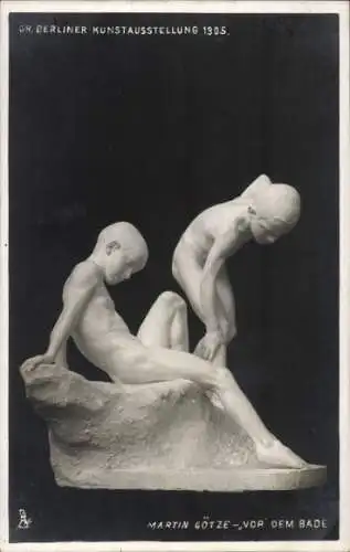 Ak Berlin, Große Berliner Kunstausstellung 1905, Plastik von Martin Götze, Vor dem Bade