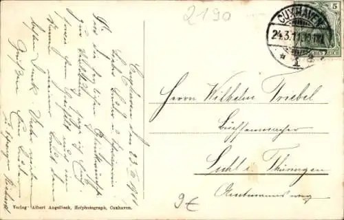 Ak Nordseebad Cuxhaven, Leuchtturm, Telegraphengebäude, Sturmflut