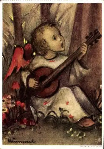 Künstler Ak Hummel, Berta, Nr. 14469, Engel mit Laute