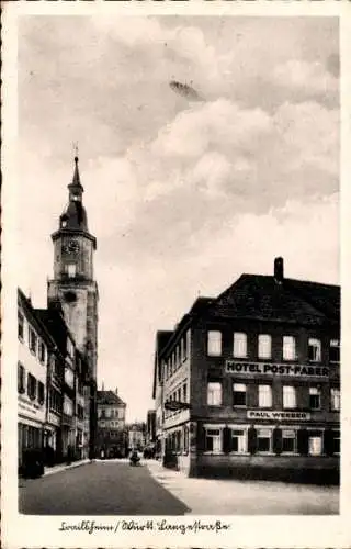 Ak Crailsheim in Württemberg, Langestraße, Hotel Post-Faber, Paul Weeder