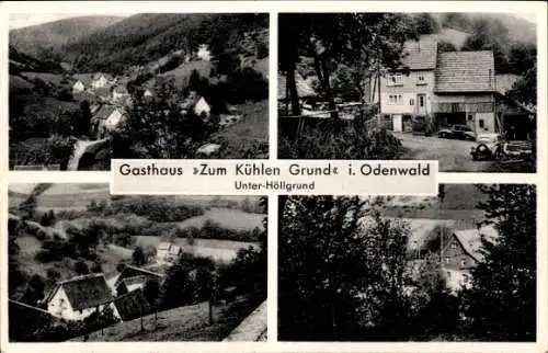 Ak Unterhöllgrund Waldbrunn im Odenwald, Gasthaus Zum Kühlen Grund, Panorama