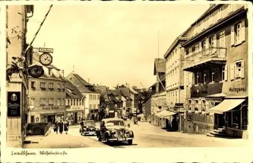 Ak Crailsheim in Württemberg, Wilhelmstraße, Metzgerei, Autos