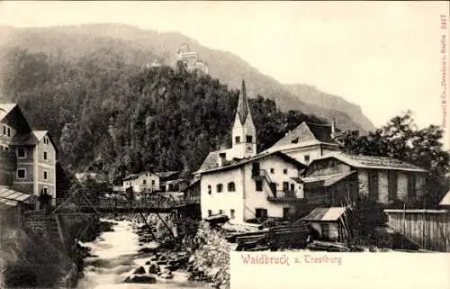 Ak Waidbruck Ponte Gardena Südtirol, Teilansicht, Trostburg