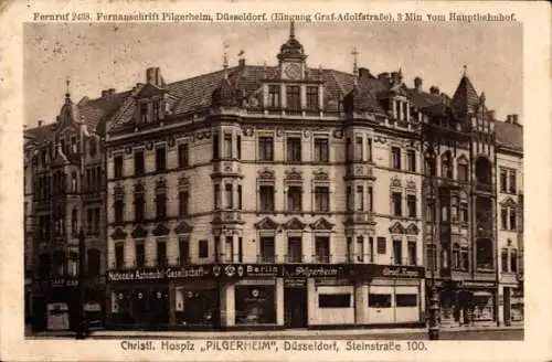 Ak Düsseldorf am Rhein, Christliches Hospiz Pilgerheim, Steinstraße 100