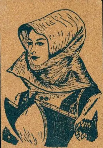 Material Ak Sardegna, Frau in italienischer Volkstracht