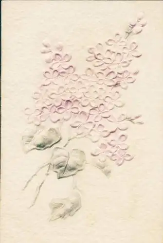 Stoff Ak Blumenstrauß, Veilchen