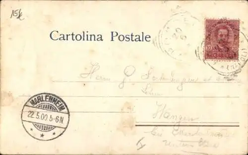 Künstler Ak Vesuv, Vulkanausbruch 1872, Mondlicht, Boote