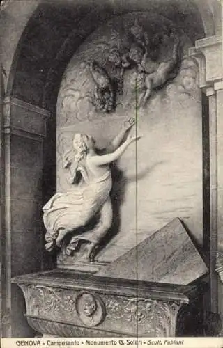 Ak Genova Genua Ligurien, Camposanto, Monumento G. Solari, Denkmal