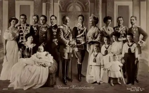 Ak Kaiser Wilhelm II. mit seiner Familie, Preußisches Kaiserhaus, Liersch 4403