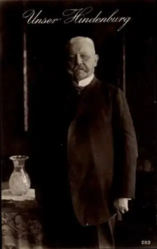 Ak Generalfeldmarschall Paul von Hindenburg, Portrait