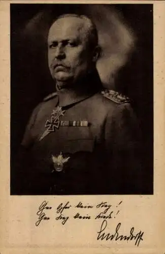 Ak General Erich Ludendorff, Ohne Opfer kein Sieg, Ludendorff Spende, Orden