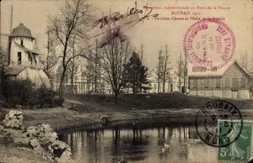 Ak Roubaix Nord, Exposition Internationale du Nord de la France 1911, Pavillon Chasse et Peche