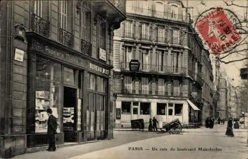 Ak Paris VIIIe Élysée, Ecke Boulevard Malesherbes