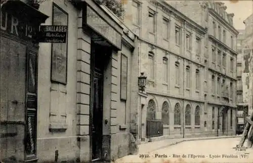 Ak Paris VI, Rue de l’Eperon, Lycée Fénelon