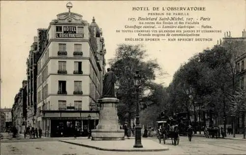 Ak Paris VI, Boulevard Saint-Michel, Hotel de l'Observatoire