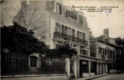 Ak Biarritz Pyrénées Atlantiques, Pension St-Jean, Rue du Chateau